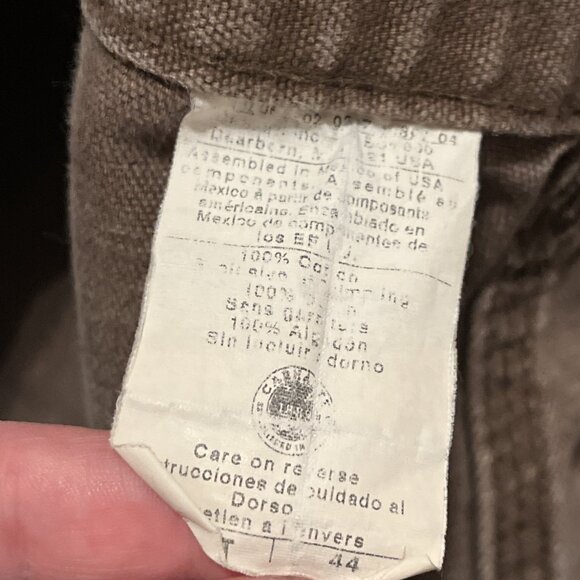 Men's VTG Carhartt Duck Canvas Carpenter Shorts SZ 44x8 Brown B25 CHT Y2K - Picture 6 of 8